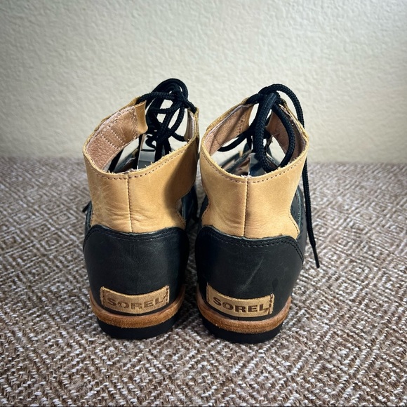 Sorel Womens Torpeda Lace Up II Sandals Black Brown Leather Gladiator Sz 8.5 - Picture 4 of 6